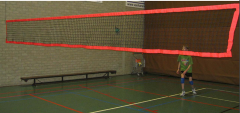 Minivolleybalnet 3 op 1 lijn